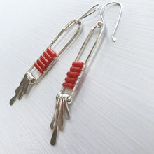 Load image into Gallery viewer, Coral mosaic earrings