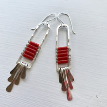 Load image into Gallery viewer, Coral mosaic earrings