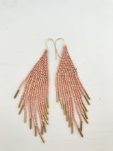 Load image into Gallery viewer, Dusty Pink Bead Fringe Earrings