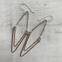 Load image into Gallery viewer, Gold and Silver Triangle Earrings