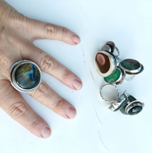 Load image into Gallery viewer, Large Labradorite Ring