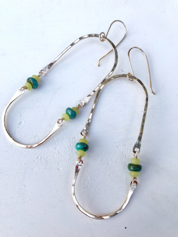 Turquoise hinge earrings
