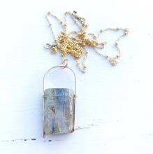 Load image into Gallery viewer, Kyanite Standing Stone Necklace-Gold Filled