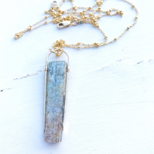 Load image into Gallery viewer, Kyanite Standing Stone Necklace-Gold Filled