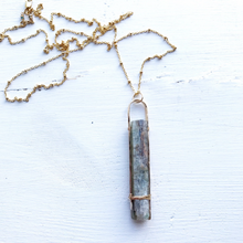 Load image into Gallery viewer, Kyanite Standing Stone Necklace-Gold Filled