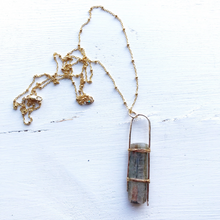 Load image into Gallery viewer, Kyanite Standing Stone Necklace-Gold Filled