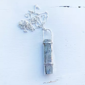 Kyanite Standing Stone Necklace-Silver