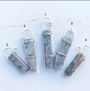 Kyanite Standing Stone Necklace-Silver