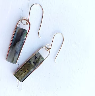 Gold Labradorite earrings
