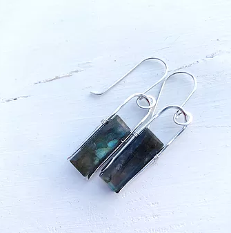 Silver Labradorite earings