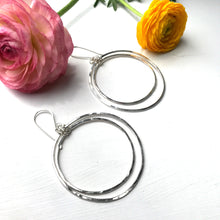 Load image into Gallery viewer, Double Silver Hoops