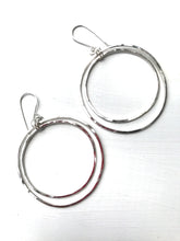 Load image into Gallery viewer, Double Silver Hoops