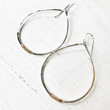 Load image into Gallery viewer, Silver Teardrop Hoops