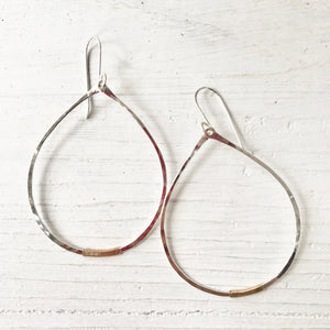 Silver Teardrop Hoops