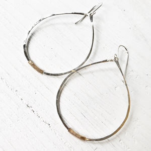 Silver Teardrop Hoops