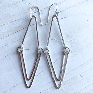 Silver Triangle Earrings