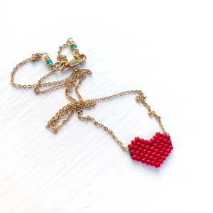 Cherry Red Corazon Necklace