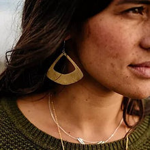 Load image into Gallery viewer, Squared Brass Earrings Small