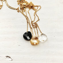 Load image into Gallery viewer, Teardrop Crystal Necklace - Jet Black