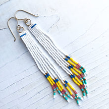 Load image into Gallery viewer, Bead Fringe Earrings-Yellow