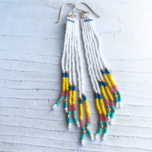Load image into Gallery viewer, Bead Fringe Earrings-Yellow